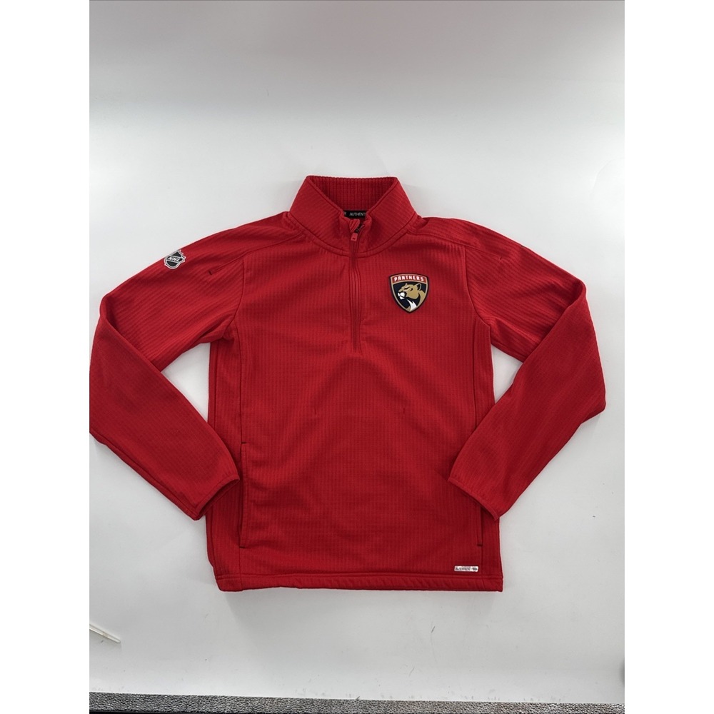 Men's Fanatics Red Florida Panthers Authentic Pro Rink Quarter-Zip Top Size S